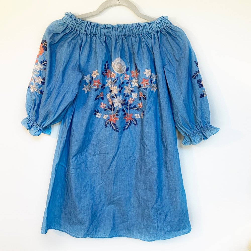 Paper Heart Denim Off the Shoulder Dress